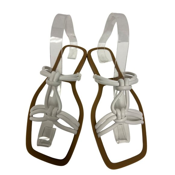 NEW Azelea Wang Women's Sandals Stetson White Slip On Flats Strappy Size 9 - Picture 3 of 7